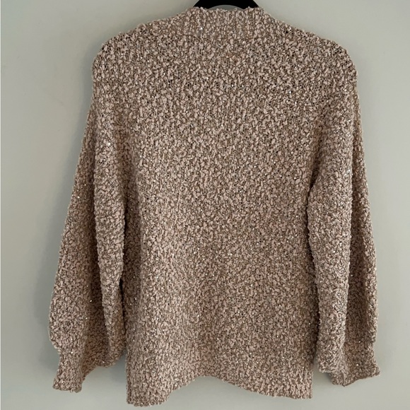 Mia Joy, Women’s, Light Brown, Popcorn Knit, Open Front, Cardigan, Sweater. - Picture 5 of 10